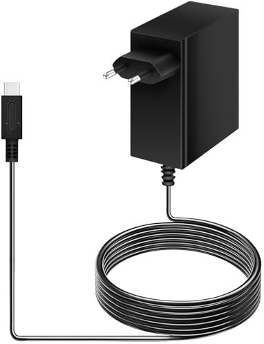 Alimentatore di rete per switch, PD tipo C, caricatore rapido, switch caricatore con cavo di ricarica da 1,5 m, Switch Charger per Switch/Switch Lite/Switch Dock/Switch Pro Controller, supporta