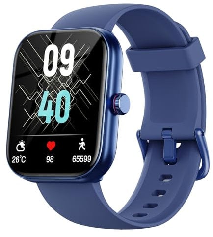 Reloj Inteligente Mujer con Llamadas y Voz de Alexa, Smartwatch IP68 Reloj Deportivo Hombre con 100+ Modos Deportivos, Pulsera Actividad Pulsómetro/Monitor de Sueño/Podómetro para Android iOS -Azul