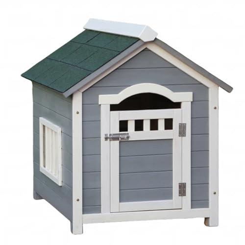 Caseta Perro Grande, Caseta Perros Exterior Resistente a la Intemperie para Perros Pequeños, Medianos y Grandes, casa Perro de Madera con Puerta(72 * 65 * 63cm/28 * 26 * 25in)