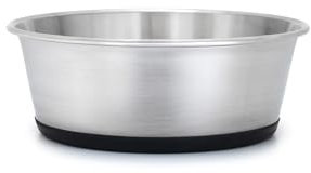 lionto Futternapf aus Edelstahl, 2700 ml, lebensmittelechter Hundenapf mit rutschfestem Silikonboden, rostfreier Wassernapf für Hunde und Katzen, spülmaschinenfest