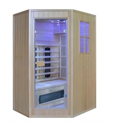 Bagno Italia Sauna 125x110 cm biposto infrarossi e finlandese combinata 6 irradiatori cromoterapia radio