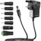 2A Power Adapter, Universal AC to DC 5V Charger 10W for LED Strip Lights, TV Box, Router, Speaker, USB Hub and More Home Appliances With 7 DC Plug