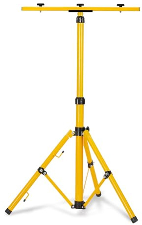Froadp Teleskop Stativ Strahler für Baustrahler LED Arbeitsbeleuchtung, Klappbare LED Flutlicht Standfuß Höhenverstellbar bis 150 cm, Tragbare Baustrahler Halterung für 1-2 Sicherheitsbeleuchtung