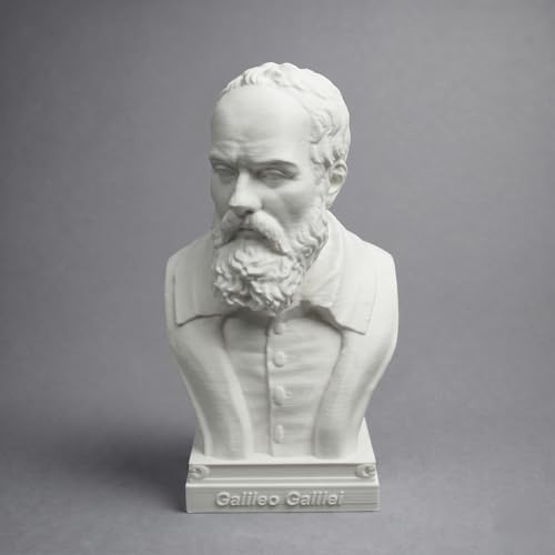 otdlle Isaac Newton Einstein Galileo Marie Curie Nikola Tesla Stephen Hawking Büste Kopf Skulptur Historische Statue Sammelfigur Schreibtisch Top Heimdekoration (Galileo Galilei, 15,2 cm H x 10,2 cm B