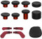 KD.FLY 13 in 1 Metal Thumbstick Kit for Xbox One Elite Series 2, Xbox Elite Controller Replacement Parts, Gaming Accessory with 6 Metal Swap Joysticks, 2 D-pads, 4 Paddles with Storage Bag, Black&Red