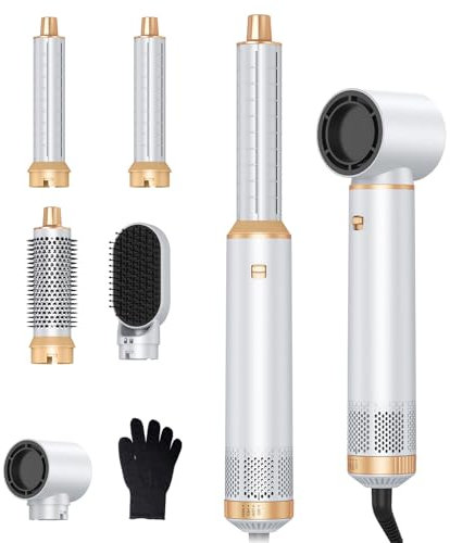 5 in 1 Hairstyler, Professioneller Haarstyler Föhn, 30mm Lockenstab Warmluft Curler, Temperatureinstellbare Airstyler, für Haar Volumen,Trocknen,Glätten,Curling