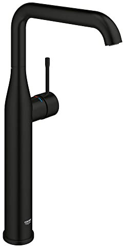 NTALJC 235382431 Essence Einloch-Badezimmerarmatur mit Einzelgriff, Größe XL, Messing, Mattschwarz