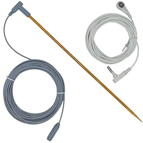 Erdungsstecker UK - Erdungsmatte UK-Stecker | Erdungsstab | Erdungsbettlaken-Flachstecker | Erdungskabel mit Kabel | Erdungskabel für Erdungsmatten, Decken, optimale Lösung