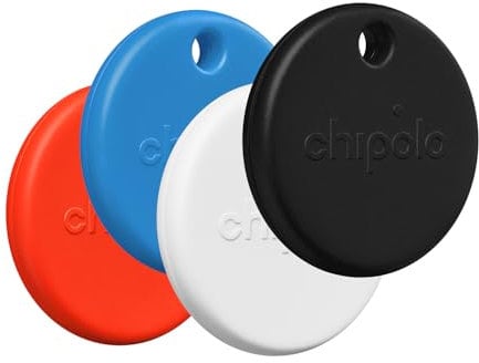 Chipolo POP Tracker Tag - Colorful, Compatible, Loud Bluetooth Tracker with Call Your Phone & Out of Range Alert, Works with Apple Find My or Google's Find My Device (4 Pack (Standard Mix))