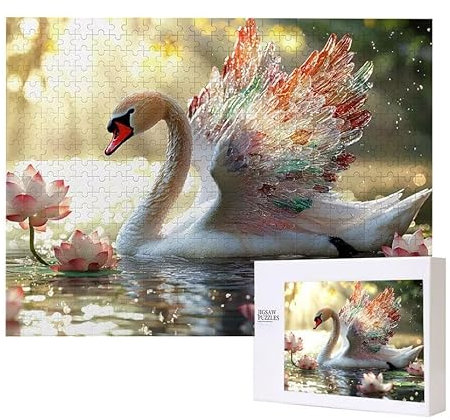Tier Schwan Puzzle 3000 Teile Puzzles Erwachsene, Helle und farbenfrohe Puzzles, Indoor-Puzzle-Kreativspiel zur Entspannung von Erwachsenen und Erziehung oder als Geschenk I-129