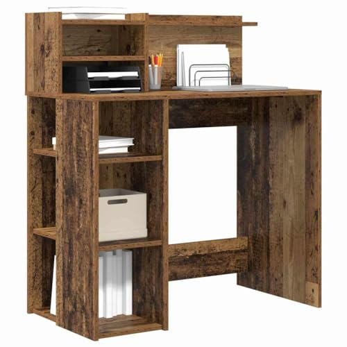 vidaXL Schreibtisch Altholz Holzwerkstoff 90 x 48 x 101,5 cm | Reichlich Platz, um deine Sachen unterzubringen, Moderner, minimalistisch, passt in jede Einrichtung,