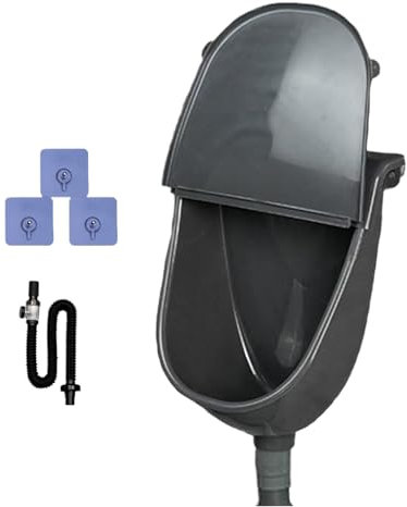 Tktouci Wandmontiertes Urinal mit Deckel - Kommerzielles Urinal Für Badezimmer Garage Spülung | Spritzsicher Verstellbarer Urinleiter Mit Schlauch Für Haus Garten Camping Wohnheim