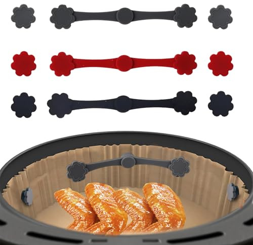 3 Set Silicone a Magnete Friggitore ad Aria, Fibbia Magnetica Friggitrice ad Aria, Gadget da Cucina Resistente al Calore, Prevenire la Combustione, Per Vari Modelli di Friggitrici Ad Aria