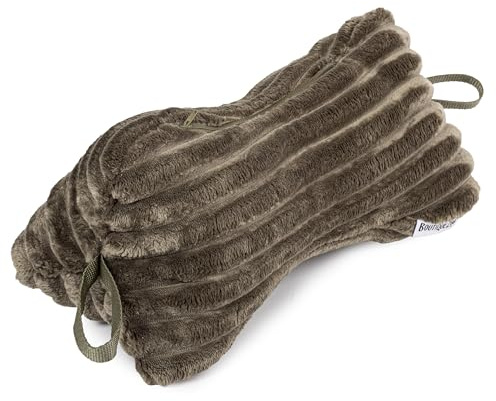 H&F Heimtextilien H&F | Kissen Kopfkissen Lesekissen Leseknochen Nackenkissen Nackenrolle Knochenkissen Reisekissen Waschbar, für Bett, Sofa | Farbe: Olivgrün Wildlederimitat
