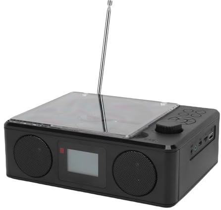 Goshyda Tragbarer CD -Player mit Lautsprechern, Retro Bluetooth -CD -Player und FM -Radio mit Kopfhörerbuchse und Wiederaufladbaren Batterien für Zuhause, Reisen, Geben