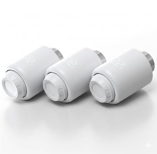 ROB Thermostatventil WiFi Heizkörperventil Kabellose Fernheizung Temperaturregler Thermostat Heizkörperventil für Heizkörper 3 Stück