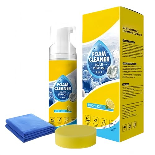 Limpiador de espuma potente y multiusos para interiores de automóviles, limpiador de espuma multiusos, limpiador sin agua de uso general para coches y hogar, de rápida aplicación. (1Piezas)