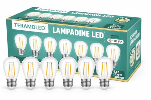Teramo led 10 Lampadine Led E27 2W=20W S14 Per Cordoniere Da Esterno Luce Calda Naturale Fredda (LUCE FREDDA)