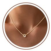 Turandoss 14 Karat Vergoldet Kette für Damen, Hypoallergen Halskette Damen Zierlicher Anhänger in Tropfenform, Stern, Schmetterling, Zirkonia, Büroklammer, Trendiges Schmuckgeschenk für Frauen