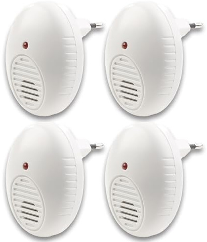 Exbuster Mücken-Stecker: 4er-Set Ultraschall-Schädlingsvertreiber für die Steckdose, bis 47m² (Insekten Ultraschall, Insektenschutz)
