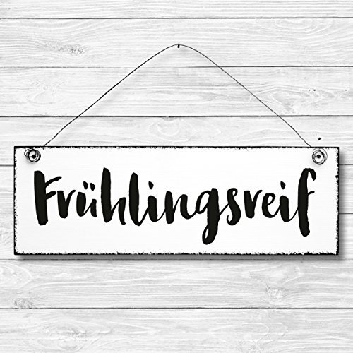 Frühlingsreif - Dekoschild Türschild Wandschild Holz Deko Schild 10x30cm Holzdeko Holzbild Deko Schild Geschenk Mitbringsel Geburtstag Hochzeit Weihnachten