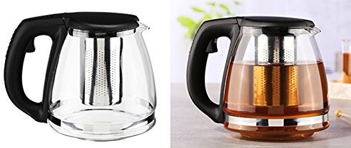 Gravidus Glas Teekanne mit Filtereinsatz aus Edelstahl 1,2 Liter