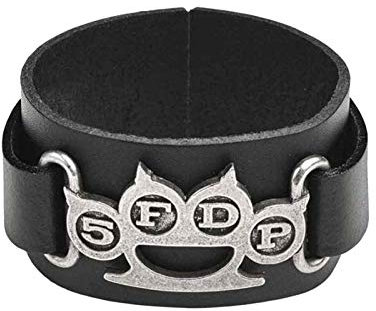 Five Finger Death Punch Wristband Knuckle Duster Band Logo Official Black One Size
