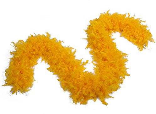 Chandelle-Federboa, 100 g, ca. 2 m lang, über 10 Farben, ideal für Party, Hochzeit, Kostüm (Goldgelb)