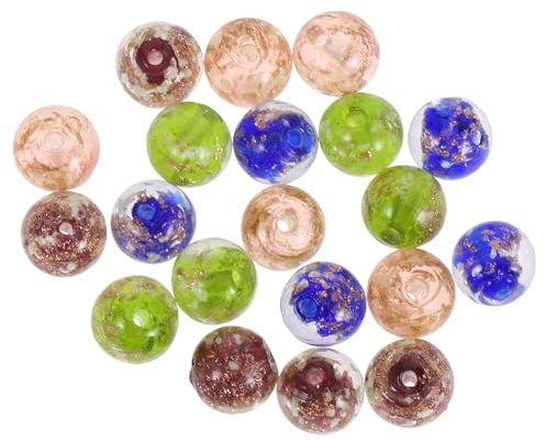 20 StüCk 10mm Nachtleuchtende Glasperlen Mit GroßEm Loch – Runde Diy Perlen FüR Schmuckherstellung, Heimdekoration Und Bastelprojekte in Gemischten Farben