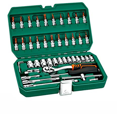 Herramientas Kit de herramientas de 46 piezas Juego de herramientas de mano del hogar de General, Taller de reparación del sistema de herramienta, con la caja de almacenamiento caja de herramientas de