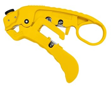 Simply45 S45-S01YL Adjustable LAN Cable Stripper - Yellow - for Cat7a/6a/6/5e UTP/STP - Includes Wire Straightener Comb