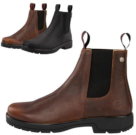 SUEDWIND FOOTWEAR Stiefeletten 1888 Chelsea – Schwarz o. Braun – 37-47 | Leder-Reitstiefeletten – Reitschuhe mit Lederfutter, Einlegesohle, Gummisohle – Chelsea Boots f. Gassi, Reiten & Reisen