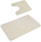 PANA® 'Florenz' Badteppich Set • Flauschige Vorleger für Badezimmer und WC • Waschbare und rutschfeste Badematten • Set: 45 x 45 cm mit WC-Ausschnitt + 50 x 80 cm • Farbe: Creme
