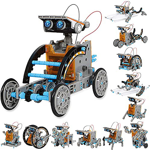 Sillbird Solar Roboter Kinder Spielzeug, 12-in-1 STEM Konstruktion Bauset, 190 Stücke Lernspielzeug Geschenk für Jungen Mädchen ab 8 9 10+ Jahren, Angetrieben durch Solarenergie