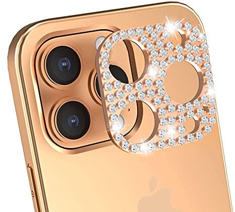 ICARER Bling Camera Lens Protector for iPhone 13 Pro/iPhone 13 Pro Max, Diamond Camera Lens Cover Sticker Protector for Apple iPhone 13 Pro/iPhone 13 Pro Max 2021 (Rose Gold)