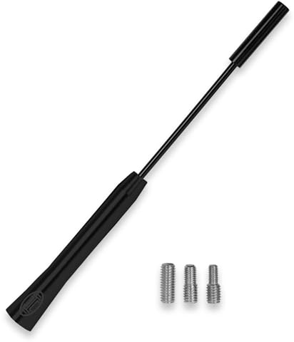 HEYNER® Antenne AM/FM mit M4, M5 & M6-Gewinde, Ersatzstab 15cm | kurzer Antennenersatzstab, Auto-Dachantenne aus Aluminium gefertigt, Radio-Antenne