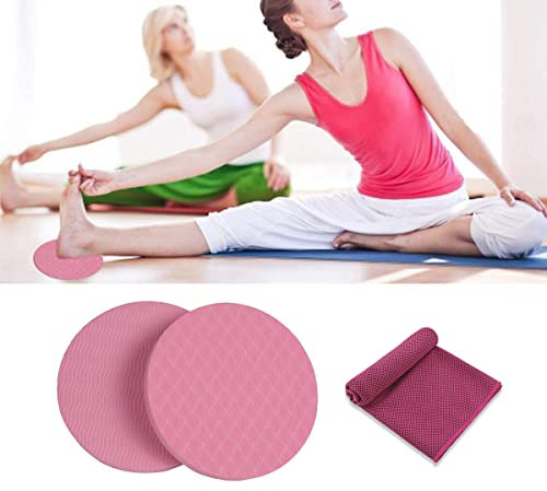 2PCS Yoga Knieschoner und 1PCS Handtuch, Bequemes Yoga Stützpolster Sport Balance Kissen zum Schutz von Knie, Knöchel, Ellbogen und Hand