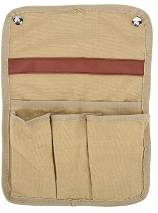 Alomejor Campingstuhl Hängetasche mit Mehreren Taschen, Segeltuch, Strandstuhl, Armlehnentasche, Aufbewahrungstasche für Angelpicknick Im Freien(Khaki)
