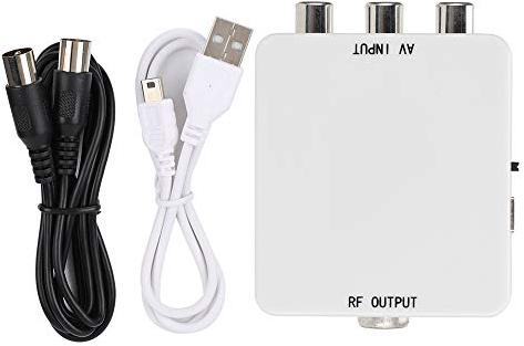Agatige RCa To RF, Composite AV To RF Video Audio Signal Switch Converter Box Adapter Support DVI System for TV, DVD, Cable Box, PC Laptop