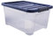SUNDIS Wave Box, caja almacenaje con tapa, 24l de capacidad, plastico transparente, apilable, ideal para el dormitorio, vestidor, zapatero, oficina, bricolaje