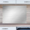 INDIGOS UG Küchenrückwand Platte für Fliesenspiegel - Edelstahllook - 110x65 cm - Spritzschutz Aluverbundplatte hitzebeständig - Rückwand Küche modern abwischbar - Herd & Ofen - Wandverkleidung