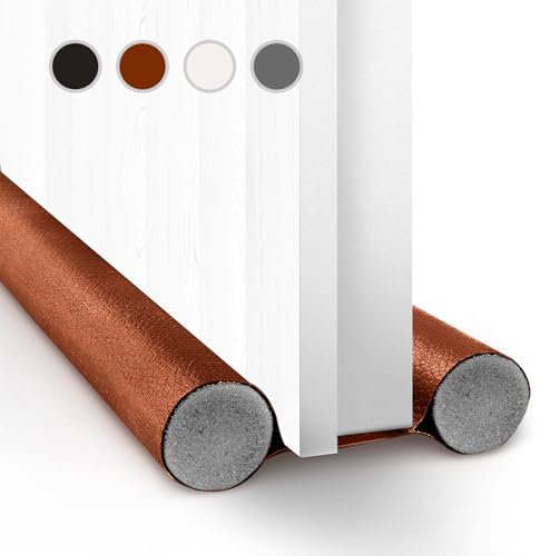 2 pezzi Sottoporta Paraspifferi Porta Blindata 96 cm, Para Spifferi Sotto Porta, Spifferi Porta Ingresso, Prevenire Vento, Isolamento Polvere Acustico (Marrone)