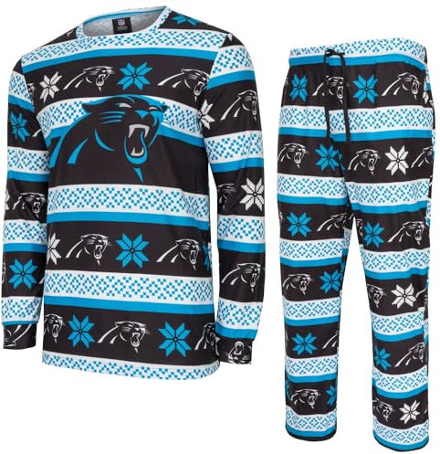FOCO NFL Winter Xmas Pyjama Schlafanzug Carolina Panthers - S
