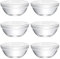 Ciieeo 6 Cuencos De Cristal Pequeños Con Tapas: Cuenco De Preparación De Alimentos Cuencos De Postre Apilables Platos De Porciones Moldes De Cristal Cuencos De Helado Tazas De Aperitivos