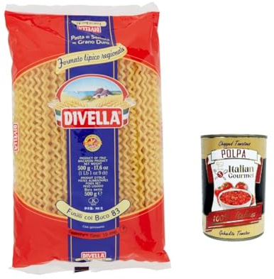 Italian Gourmet Pasta N° 83 Fusilli col buco, Nudeln 10 x 500g italienisch | Formato lungo forato trattiene sughi, Kochzeit al dente, ideale für, Gesamtnettogewicht 5 kg + Kostenlos Polpa 400g