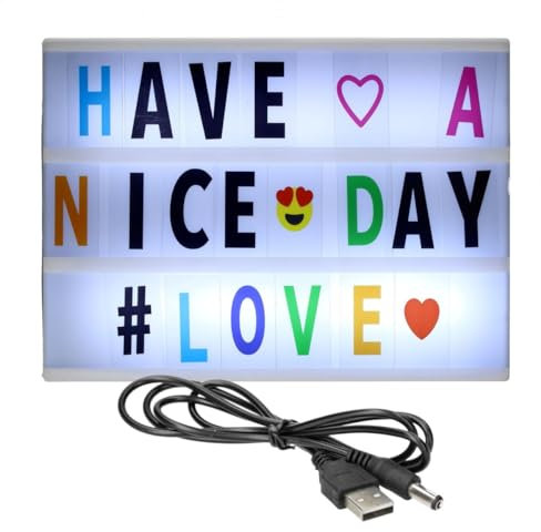 Jandei - Leuchtkasten mit 96 Buchstaben inklusive, batteriebetrieben und USB A4-Format