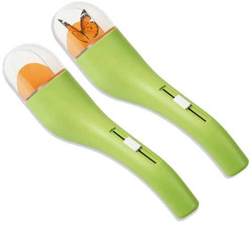 WUFANC 2 Stück Insektenfänger Lebend - Spinnenfänger Extra Lang Einfach Fangen und Beobachten, Bug Catcher für Heim und Garten, Atmungsaktiver und Effektiver, für Schmetterlinge, Käfer und Spinnen