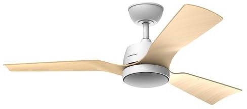 Mellerware - Ventilador de Techo Exterior con Luz Brizy Bright Outdoor 45W | IP24 | Ultra Silencioso | 6 Velocidades | Función Verano-Invierno | 3 Aspas | Temporizador | LED | Mando a Distancia
