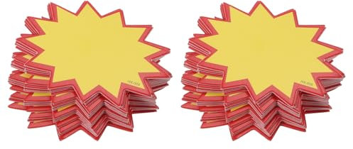 QUARKZMAN Blanko-Verkaufsschilder mit Stern-Design, fluoreszierende Preisschilder in Sternform, 50 x 70 mm Farben für die Preisauszeichnung im Einzelhandel, 200 Stück