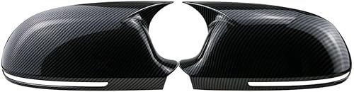 SSCOR Auto Spiegelkappen Für Au-di A3 A4 B8 A5 A6L A8L RS6 S8 Q3,ABS Auto Seitenspiegelgehäuse Auto Tür Spiegelkappen Chrom-Zierrahmen Auto-Außenzubehör,B-Carbon Fiber Look